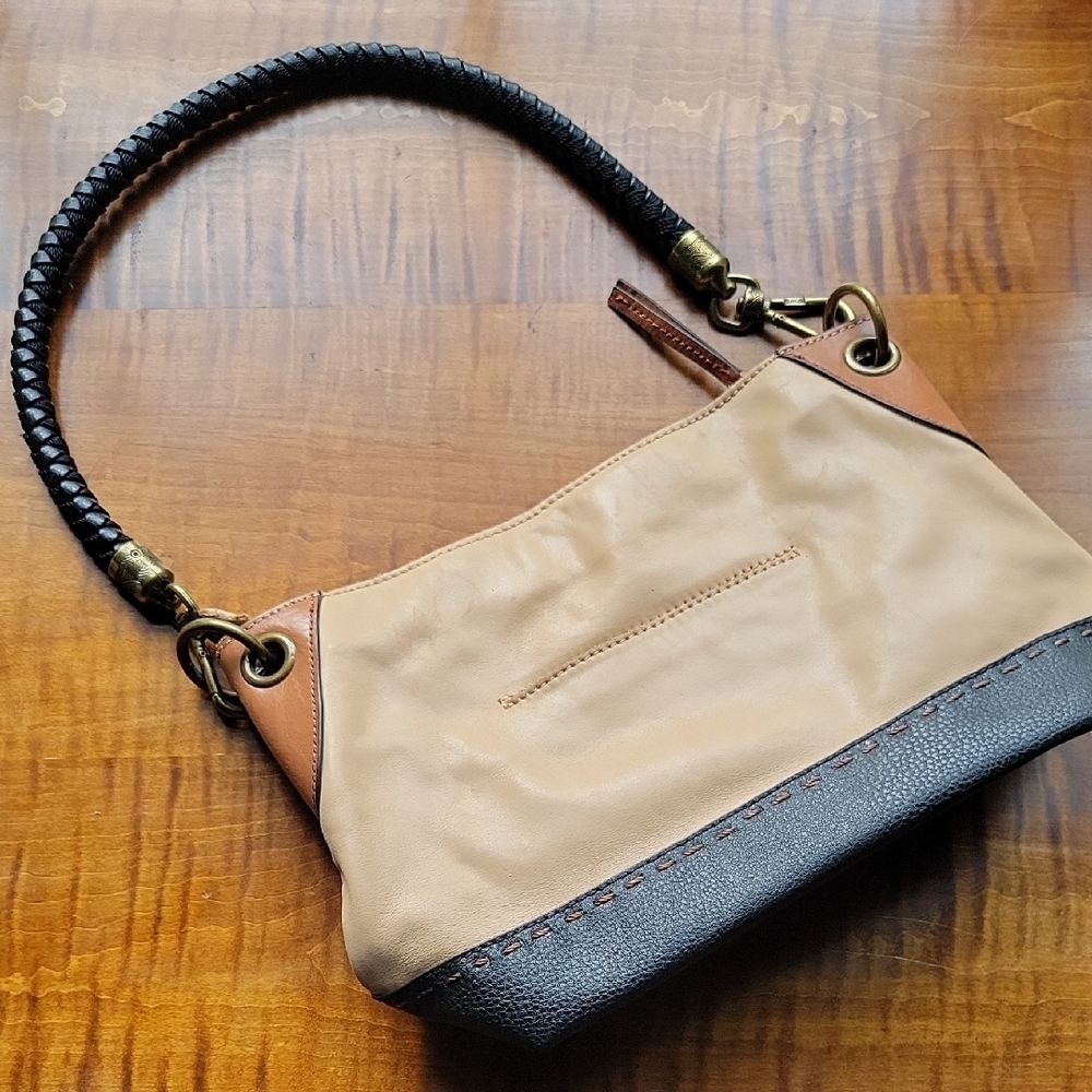The Sak Indio color block Tan and Black Shoulder Bag - Picture 1 of 10
